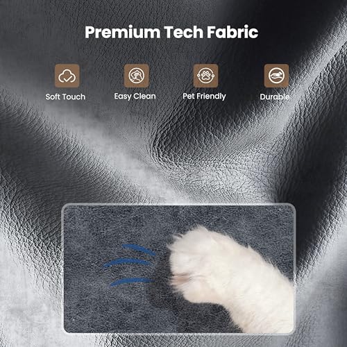 Big and Tall Office Chair, Flip Armrests for Pets & Cross Legged Sitting, Executive Ergonomic Computer Gaming Chair with Foot Rest, Premium Tech Fabric Wide Seat Reclining Desk Chair